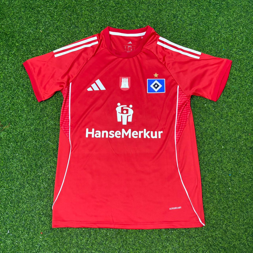 Sergej Barbarez Hamburger SV Red Retro Football Jersey – Front View