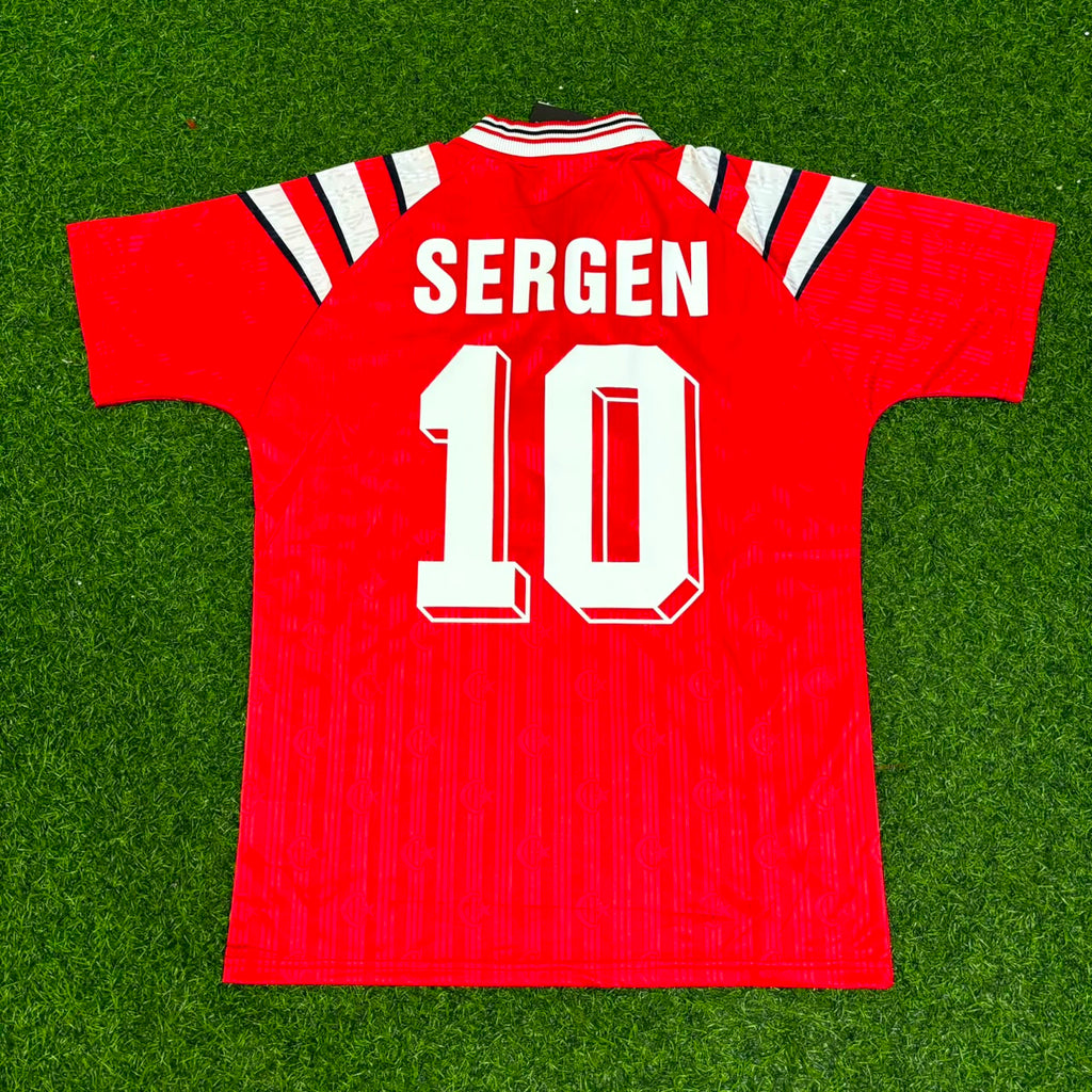 Türkiye Turkey Red Nostalgic Retro Football Jersey – Sergen Yalçin – Back View