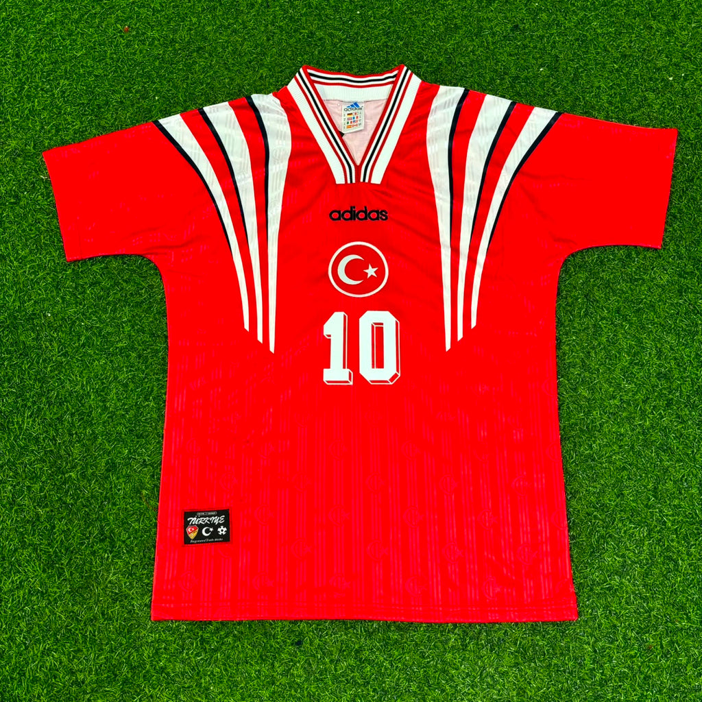Türkiye Turkey Red Nostalgic Retro Football Jersey – Sergen Yalçin – Front View