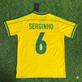 Brazil 1998 World Cup Retro Jersey – Serginho #6 – Back View