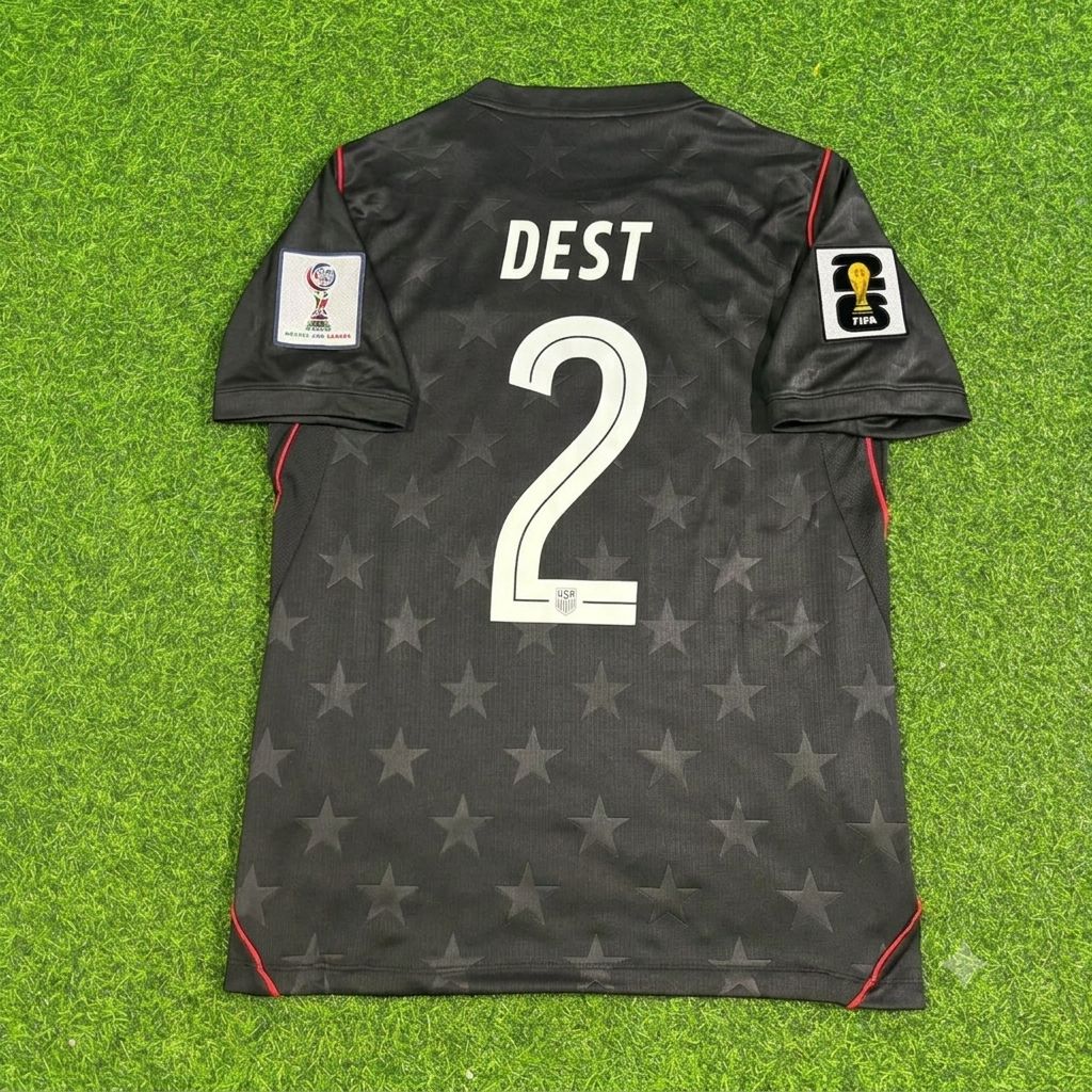 Sergino Dest USA 2026 World Cup Black Football Jersey – Back View