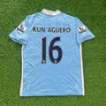2011/12 Sergio Agüero Manchester City Home Retro Football Jersey – Back View