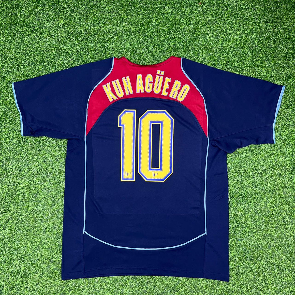 Sergio Kun Aguero #10 Atletico Madrid SpiderMan Retro Football Jersey – Back View