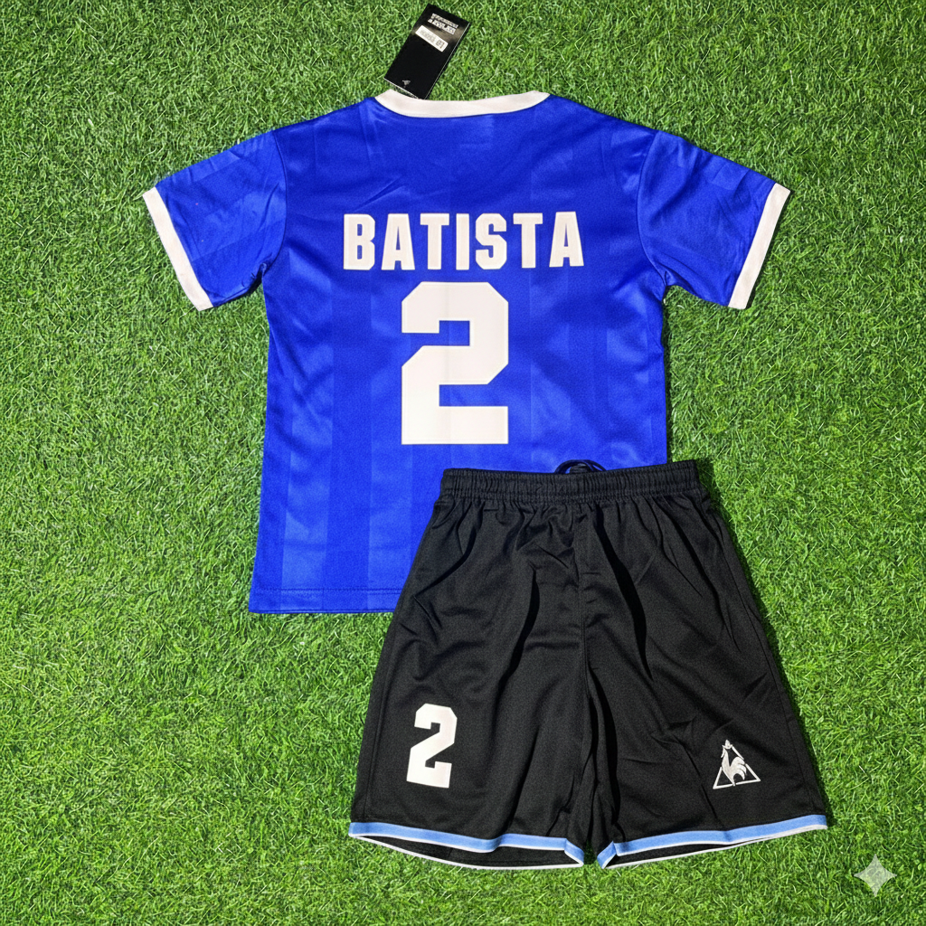 Argentina 1986 World Cup Final Blue Kids Retro Football Jersey – Sergio Batista 2- – Back View