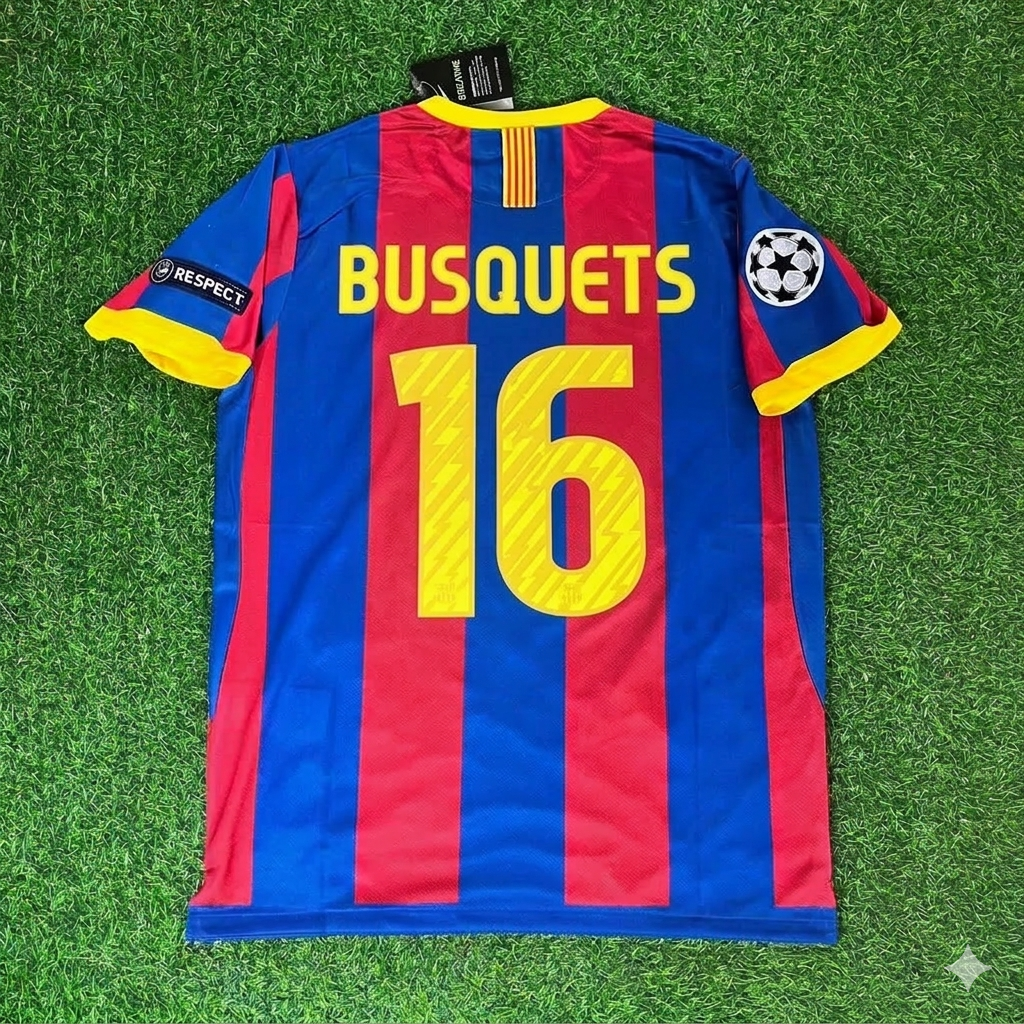 2011 Sergio Busquets 16- Barcelona London Final Football Jersey – Back View