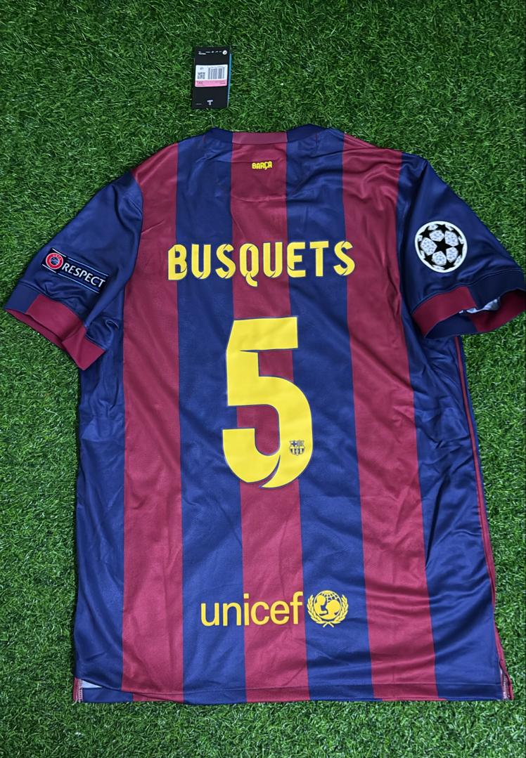 2015 Sergio Busquets Barcelona Champions League Final Retro Football Jersey – Detailed View