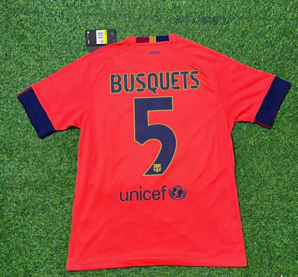 Barcelona 2014 Kit Season Retro Jersey – Sergio Busquets 5- – Back View