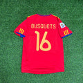 2010 Spain World Cup Sergio Busquets 16 Retro Football Jersey – Back View