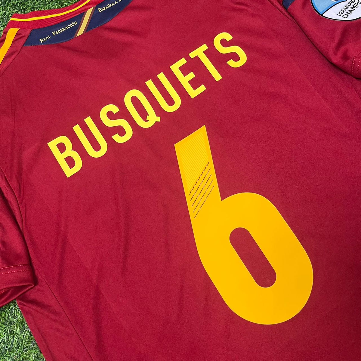 2012 Spain EURO Sergio Busquets Final Retro Football Jersey – Detailed View