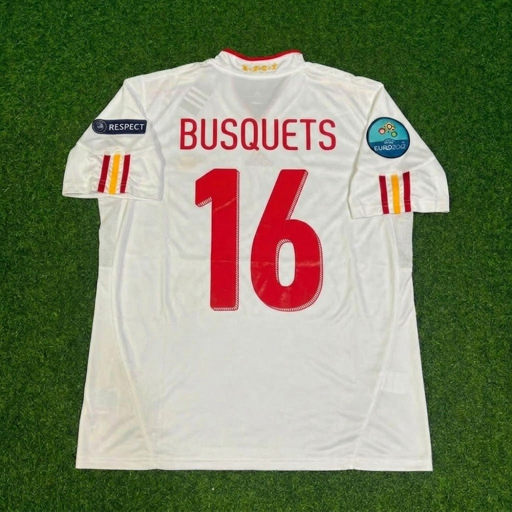 Spain EURO 2012 Final Retro Football Jersey – Sergio Busquets – Back View