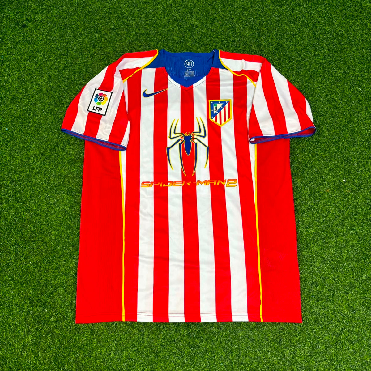 Sergio Kun Aguero #10 Atletico Madrid SpiderMan Retro Football Jersey Edition 2 – Front View