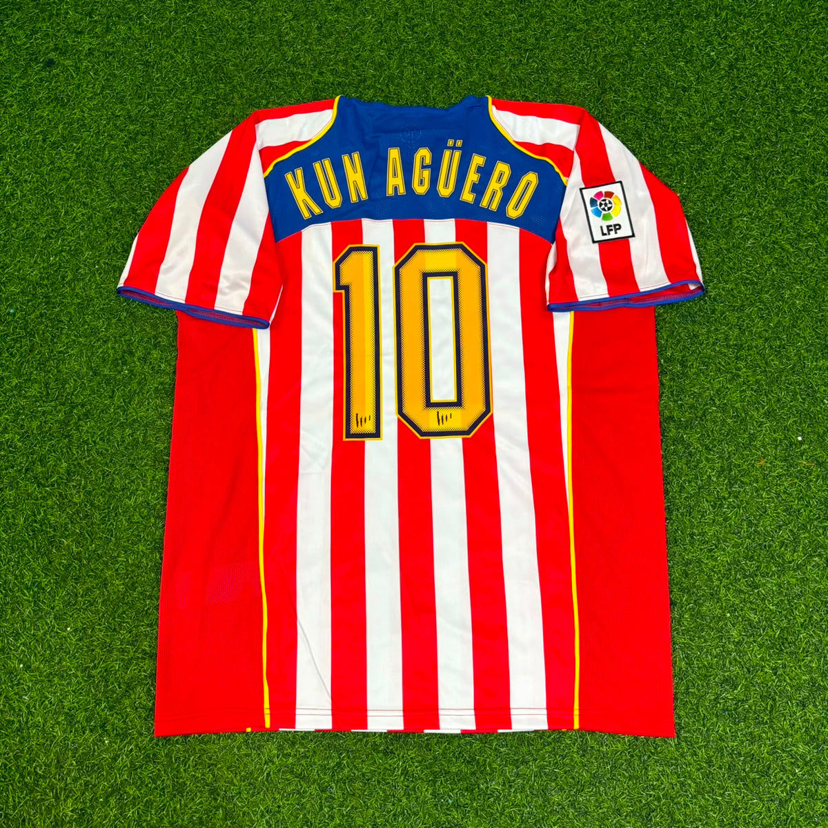 Sergio Kun Aguero #10 Atletico Madrid SpiderMan Retro Football Jersey Edition 2 – Back View