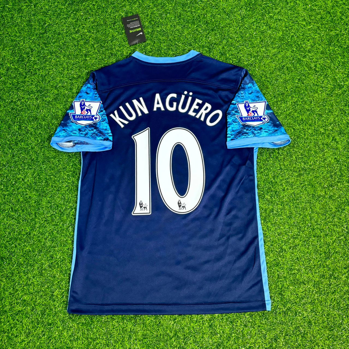 Sergio Kun Aguero 10- Manchester City 2016 2017 Season Retro Jersey – Back View