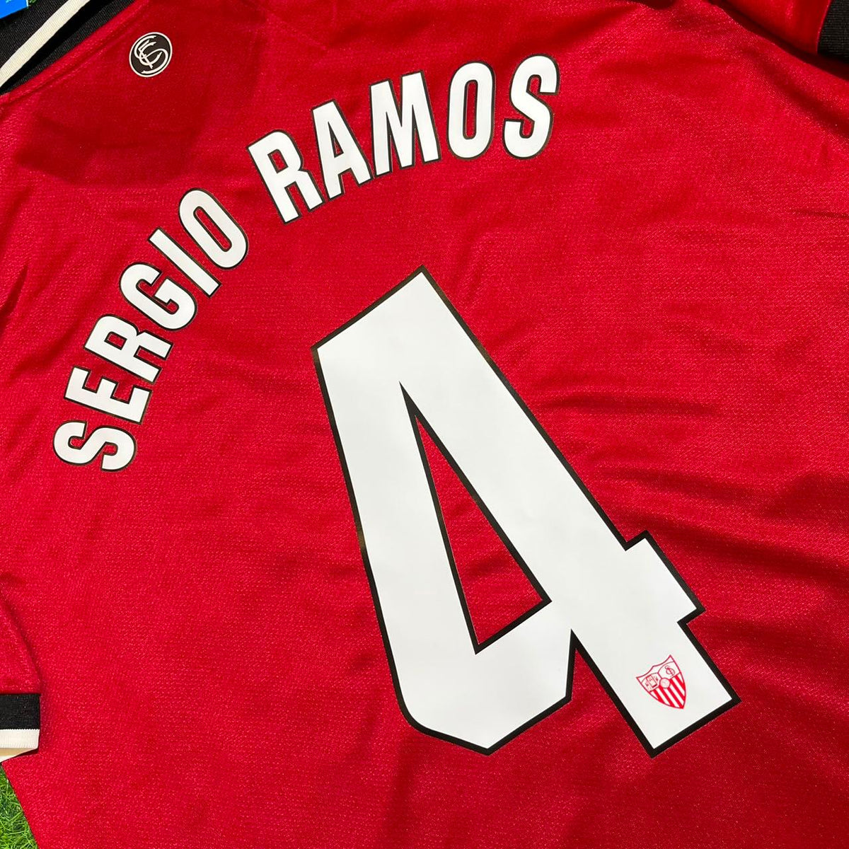 Sergio Ramos Sevilla Red Home Retro Football Jersey – Detailed View