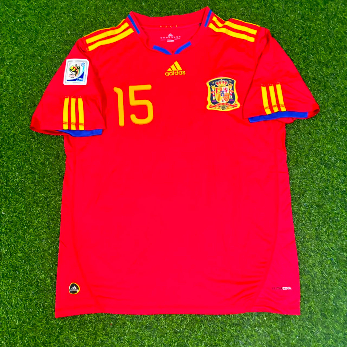 Sergio Ramos Spain Home 2010 World Cup Retro Jersey – Front View