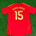 Sergio Ramos #15 Spain EURO 2008 Red Home Retro Football Jersey – Back View