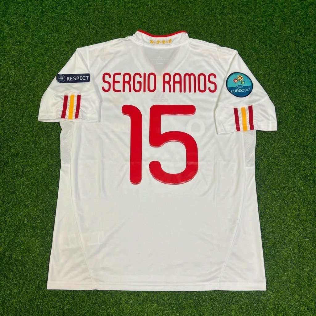 Spain EURO 2012 Final Retro Football Jersey – Sergio Ramos – Back View