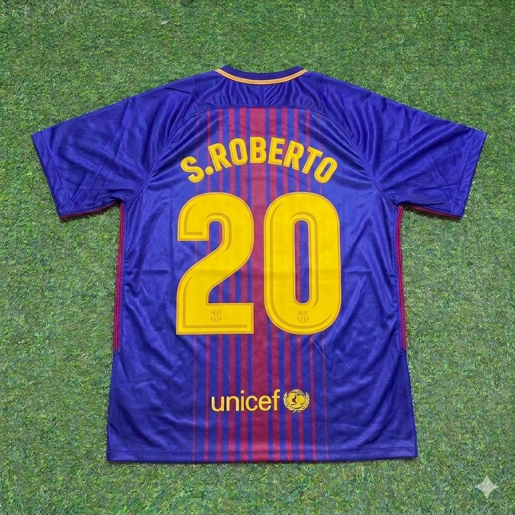 Barcelona 2017/2018 Season Football Jersey – Sergio Roberto 20- – Back View