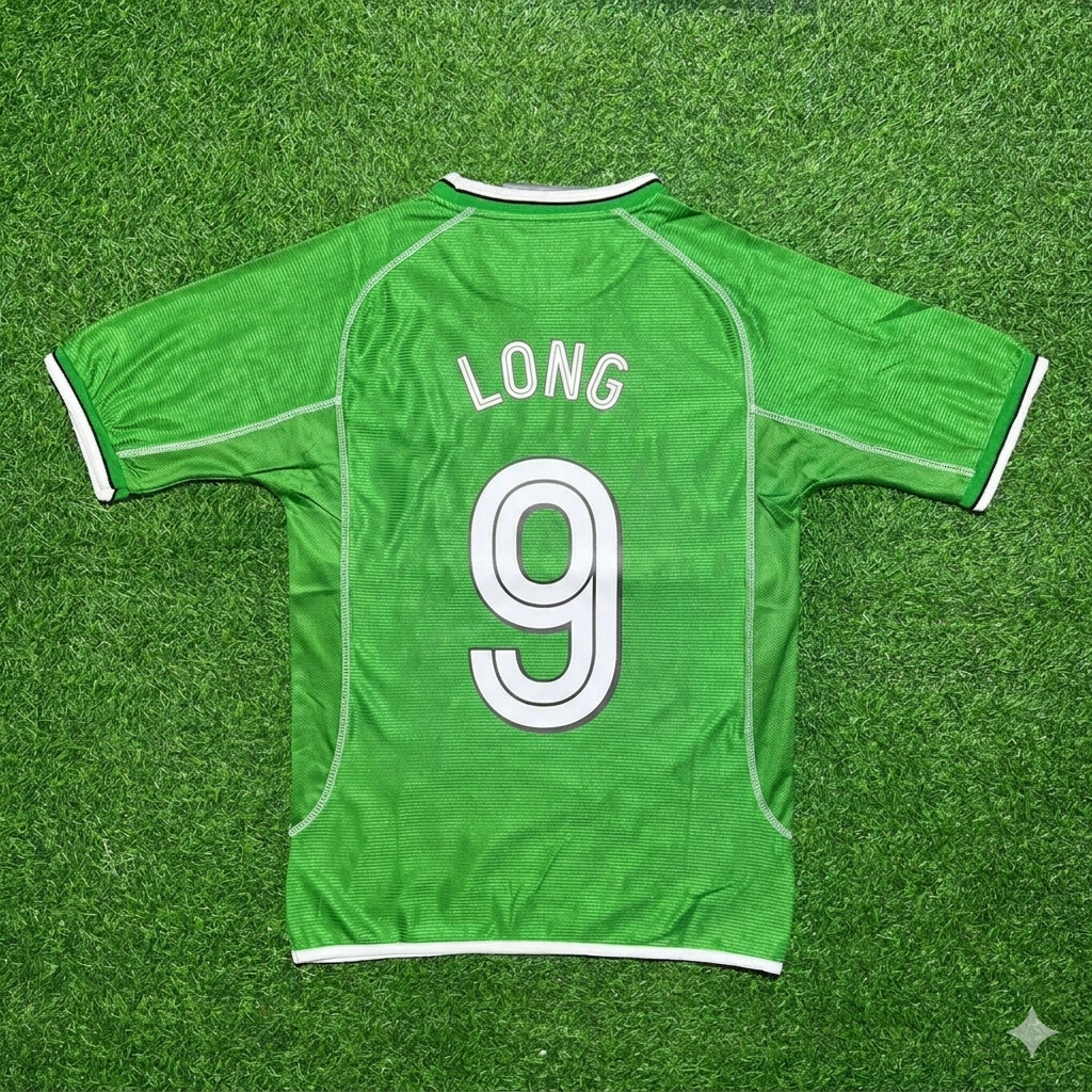 Ireland Retro Green Football Jersey – Shane Long – Back View