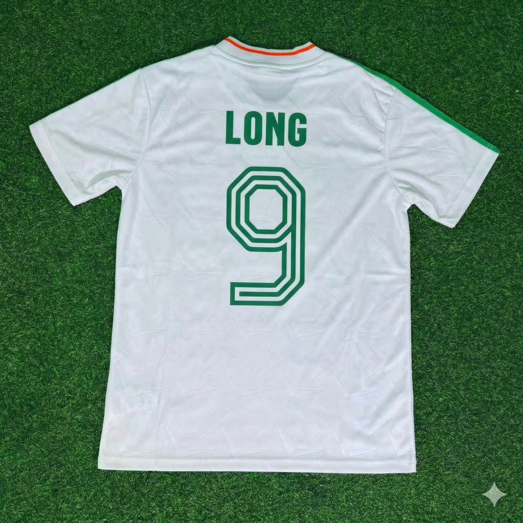 Ireland White Legendary Anniversary Retro Football Jersey – Shane Long – Back View