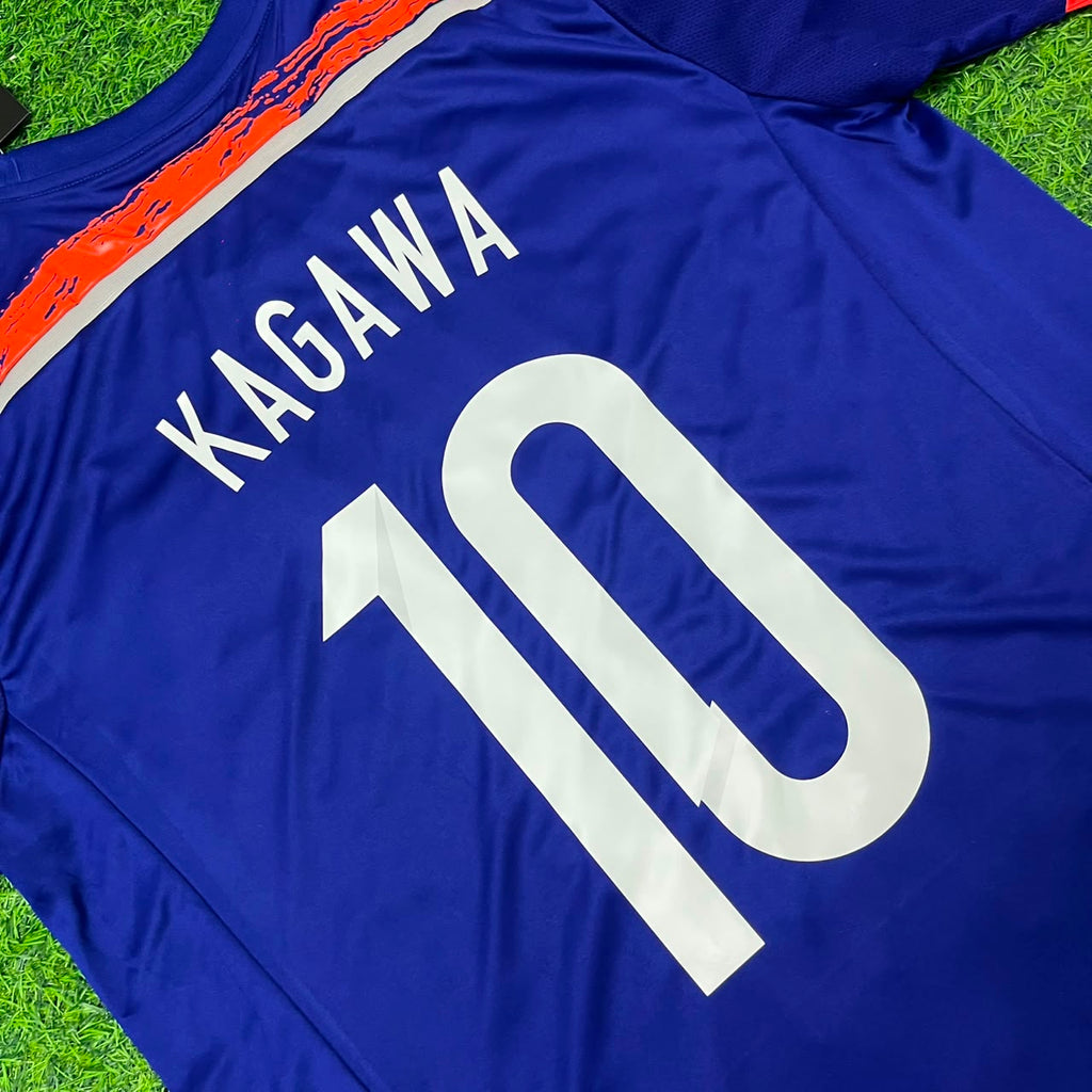 2014 Japan World Cup Shinji Kagawa Blue Home Retro Football Jersey – Detailed View