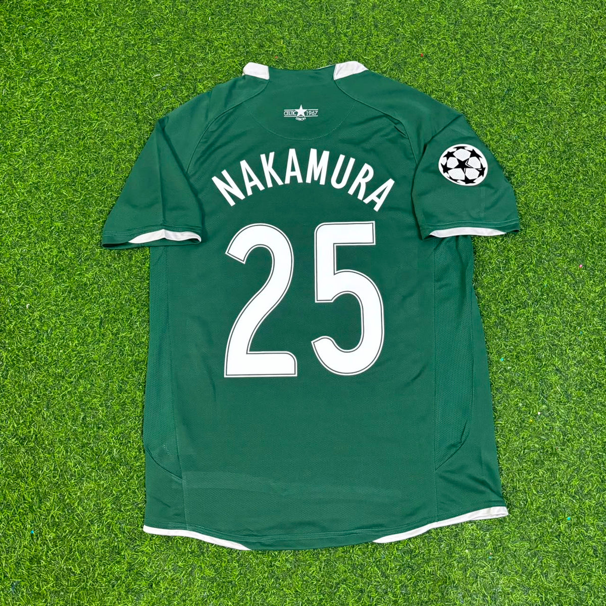 Shunsuke Nakamura #25 Celtic 2007 2008 Home Retro Jersey – Back View