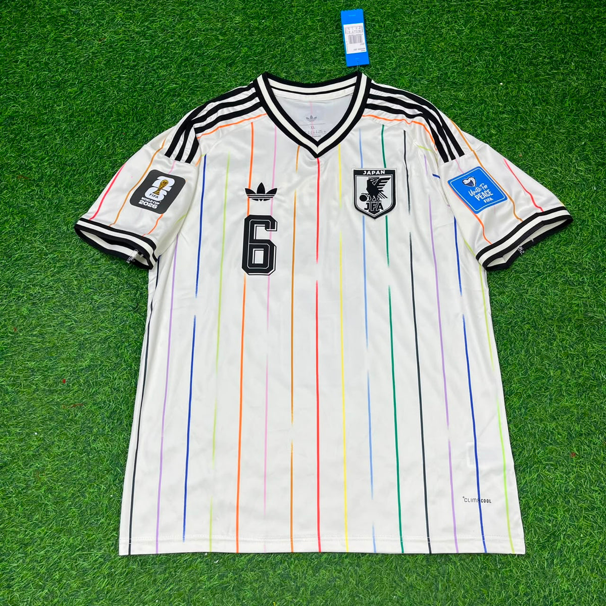 2026 Japan World Cup Shūto Machino Away White Football Jersey – Front View