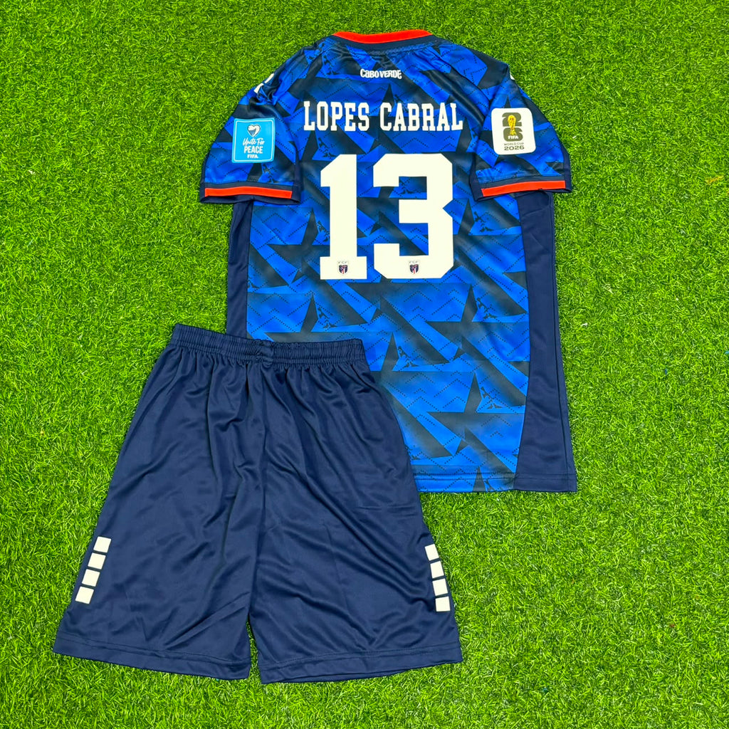 2026 Cape Verde World Cup Sidny Lopes Cabral Children Football Jersey – Back View