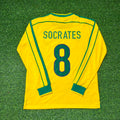 Brazil Long Sleeve Retro Football Kit Jersey Shirt – Sócrates #8- – Back View