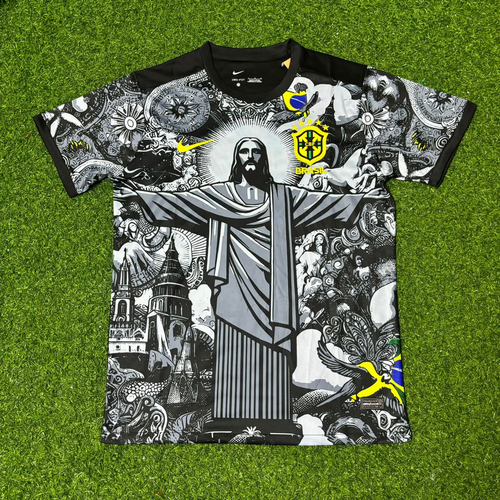 Brazil Iconic Retro Football Jersey – Sócrates – Front View