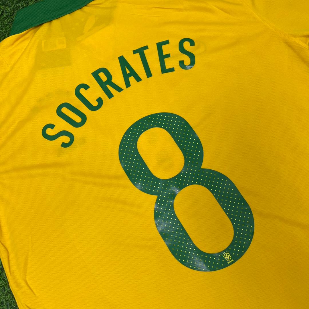 Sócrates Brazil Retro Home Yellow Football Jersey Collection – Detailed View