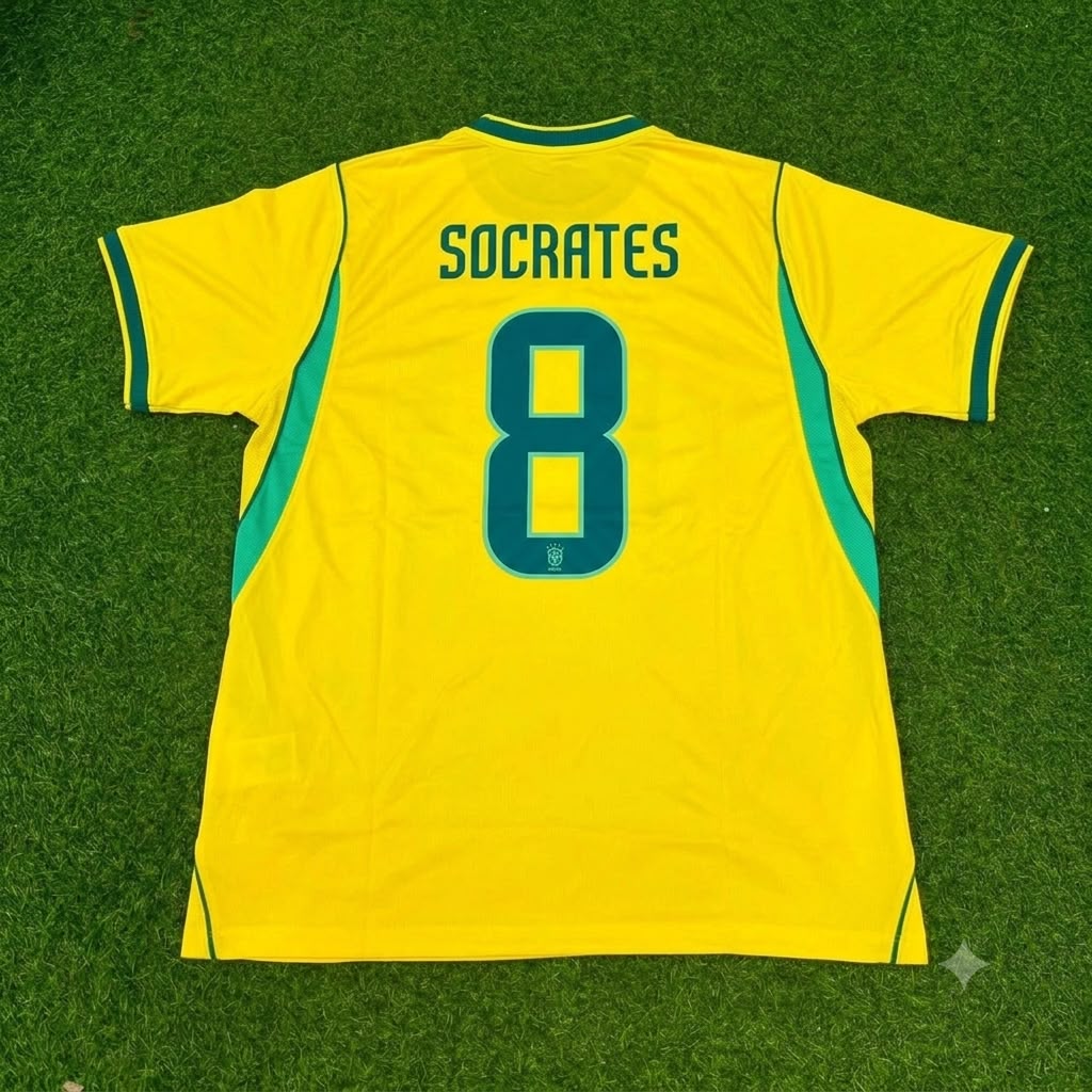 Socrates Brazil Commemorative Special Retro Football Jersey – Back View