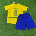 Sócrates 8- Brazil Retro Kids Football Jersey – Back View