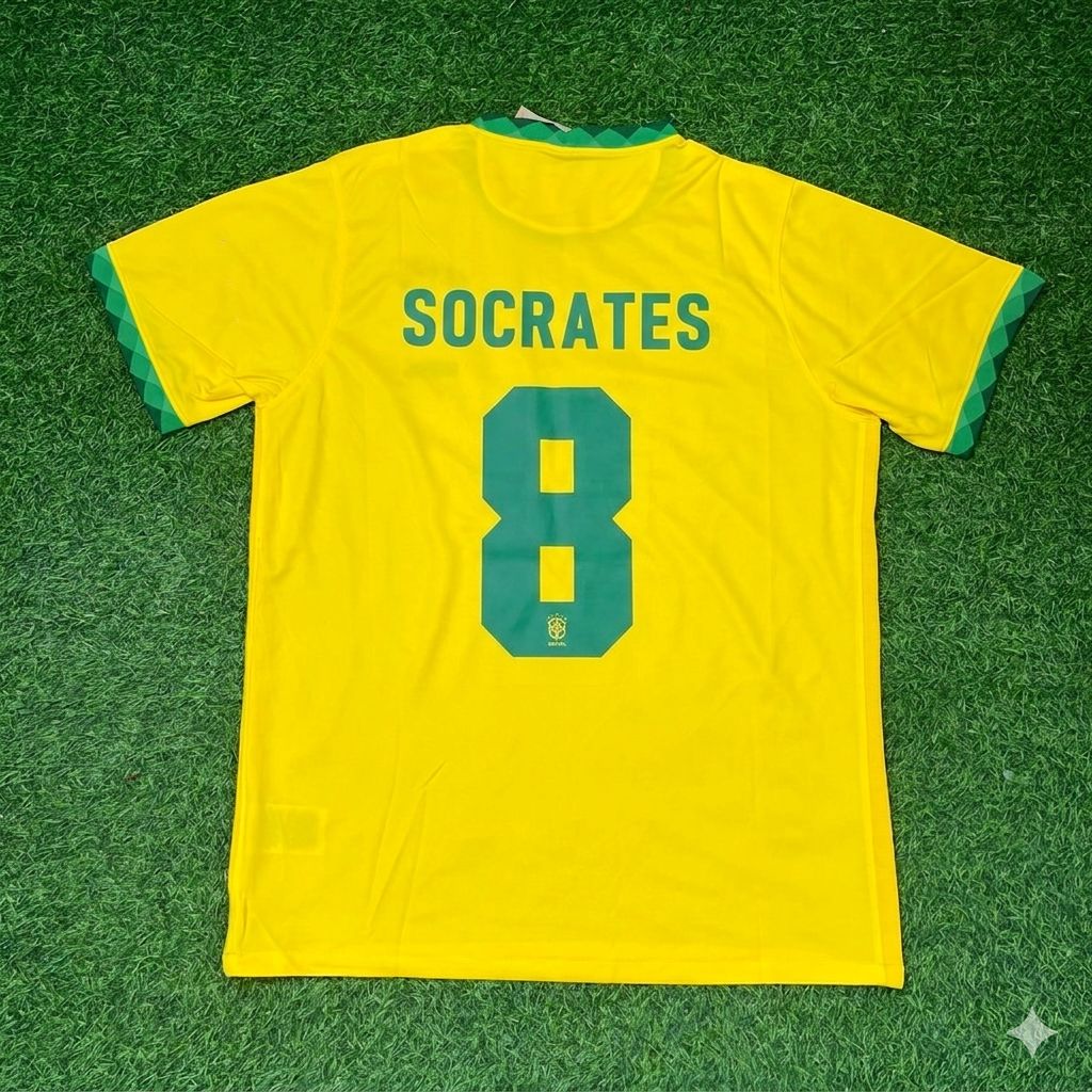 Socrates Brazil Football Retro Football Jersey – Back View