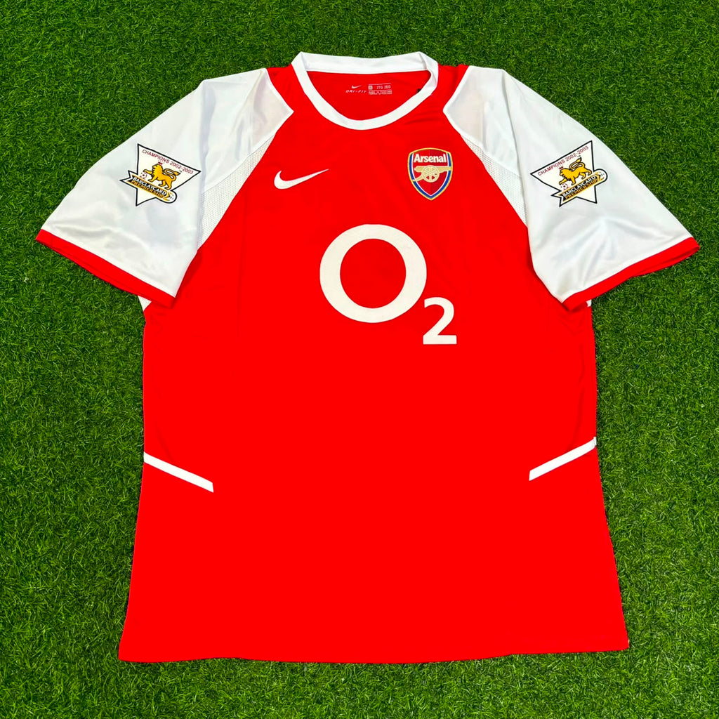 Arsenal 2002/03 EPL Patch Home Retro Football Jersey – Sol Campbell 23 – Front View