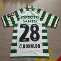 2001 Cristiano Ronaldo First Football Jersey Sporting CP Lisbon 2003 – Back View