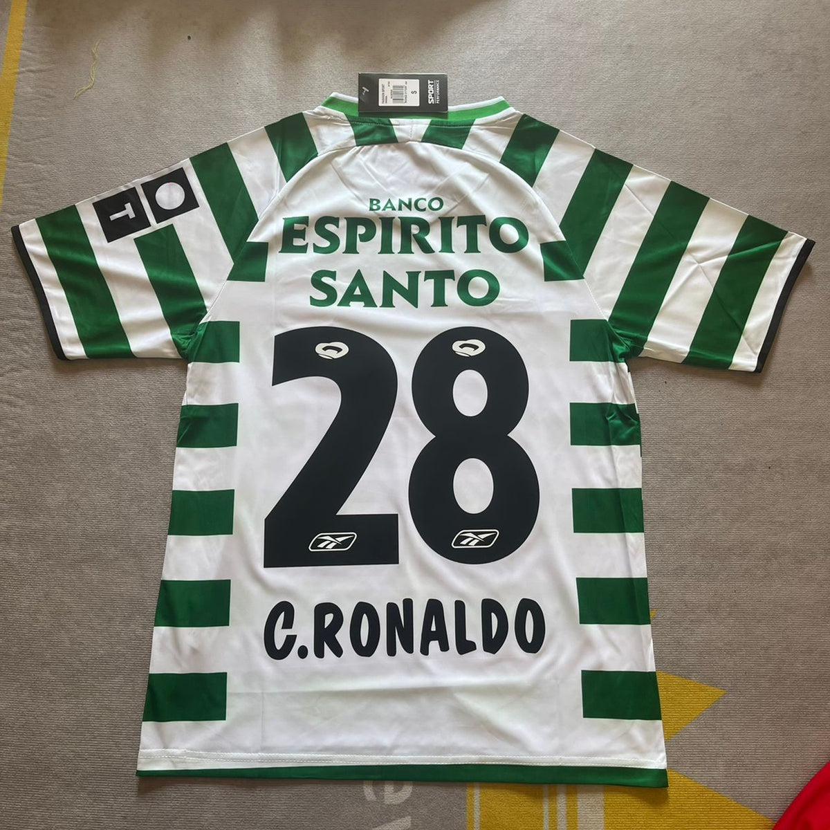 2001 Cristiano Ronaldo First Football Jersey Sporting CP Lisbon 2003 – Back View