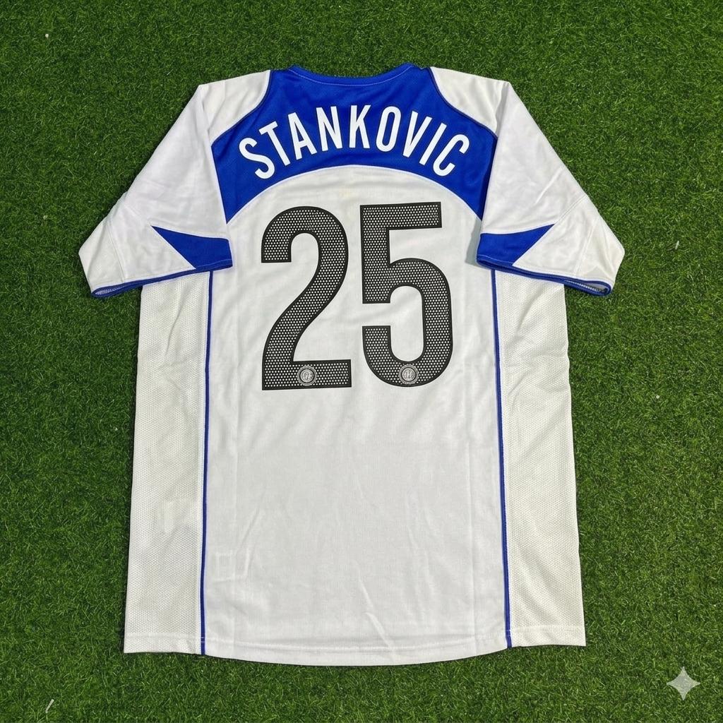 2004/05 Dejan Stankovic Inter Milan Retro White Football Jersey – Back View