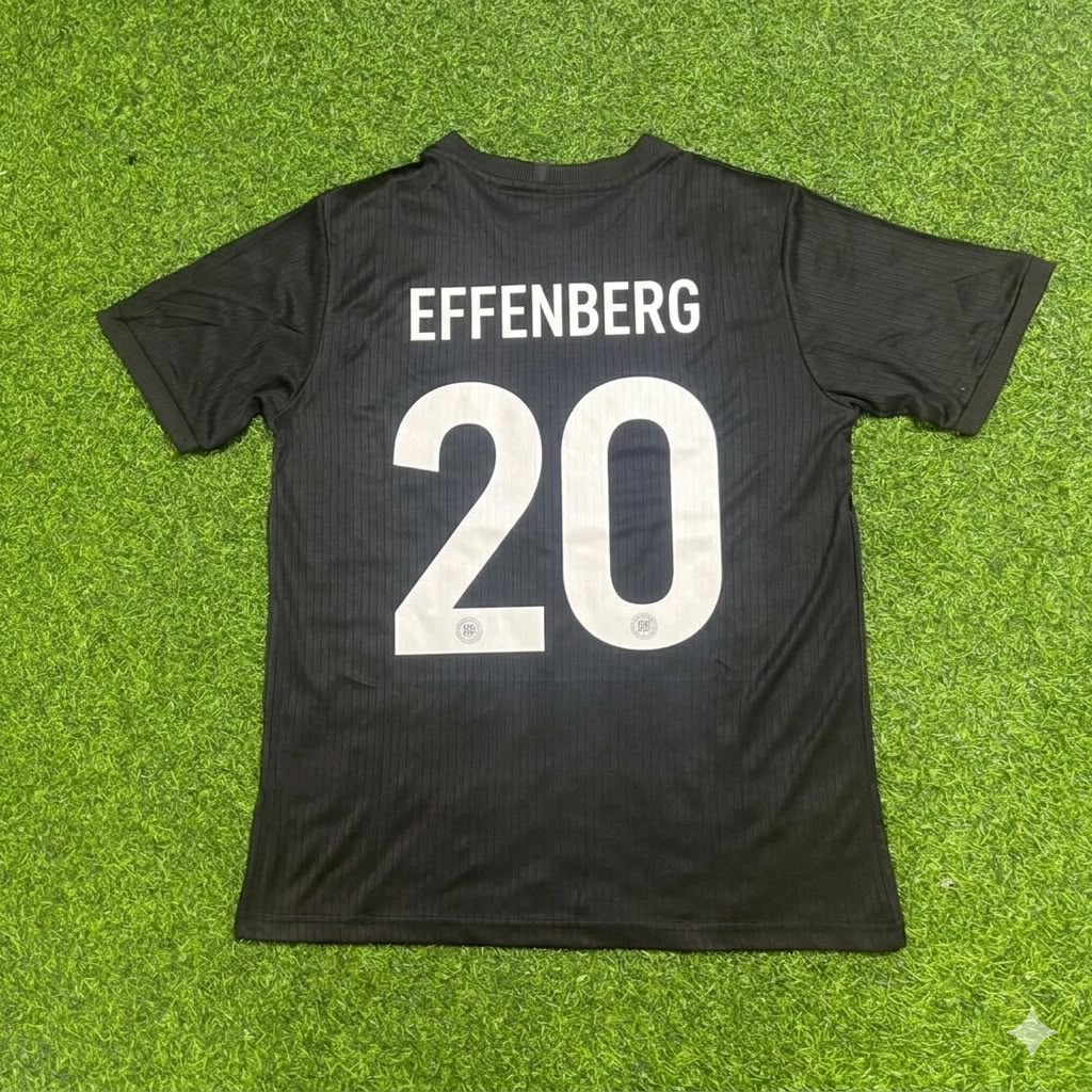 Stefan Effenberg Germany 125 Years Special Black Football Jersey – Back View