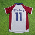 1998/99 Stefan Effenberg #11 FC Bayern München Auswärts Retro Fußballtrikot Grau Jersey – Back View