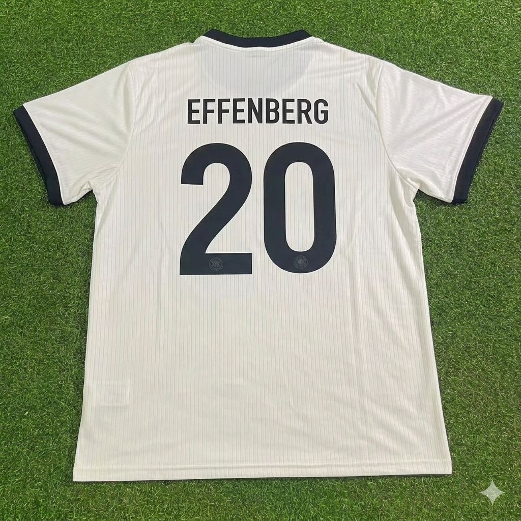 Stefan Effenberg Germany 125 Year Special White Football Jersey – Back View