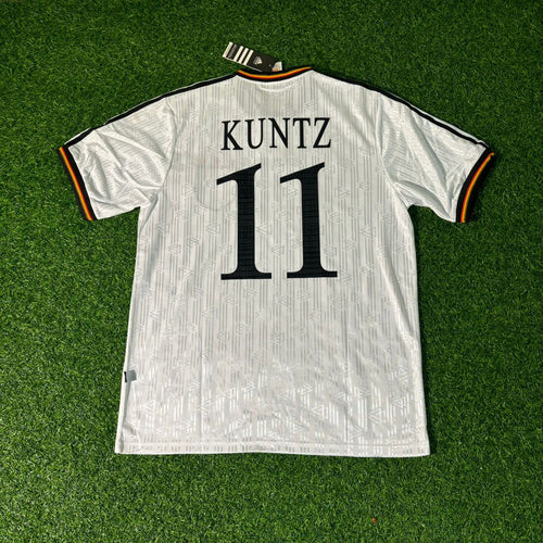 1996 Deutschland Europameisterschaft Finale Home Retro Football Jersey Set – Stefan Kuntz – Back View