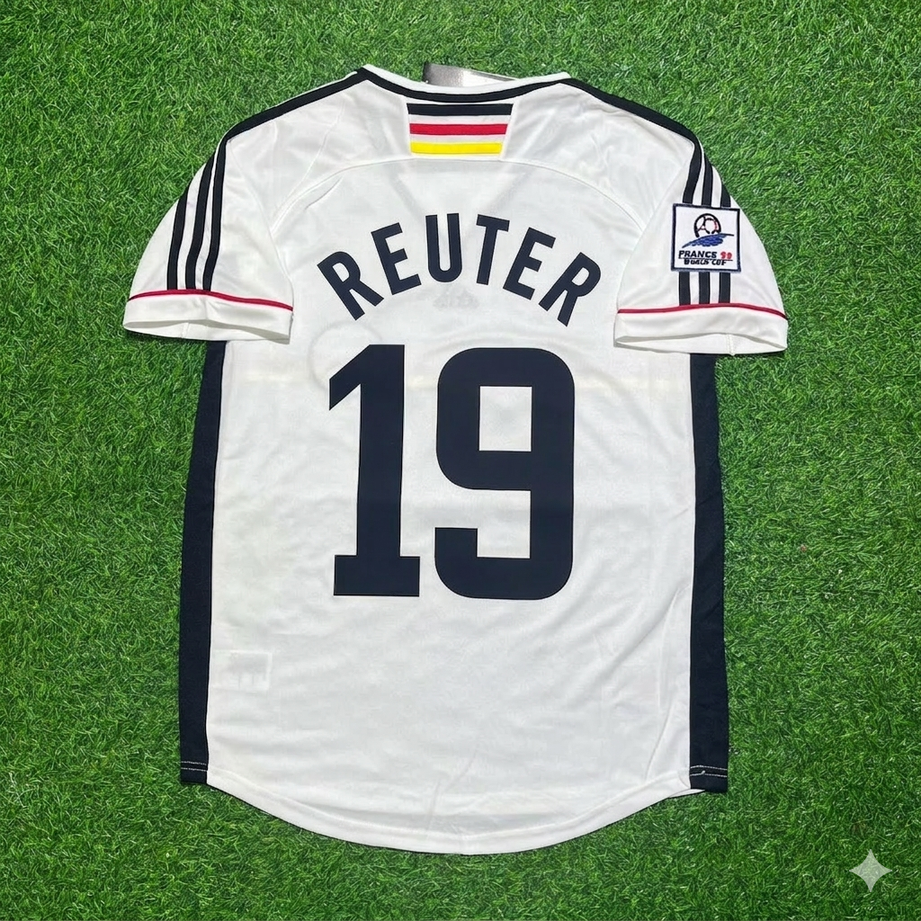 1998 Stefan Reuter Deutschland World Cup Retro Fußballtrikot – Back View