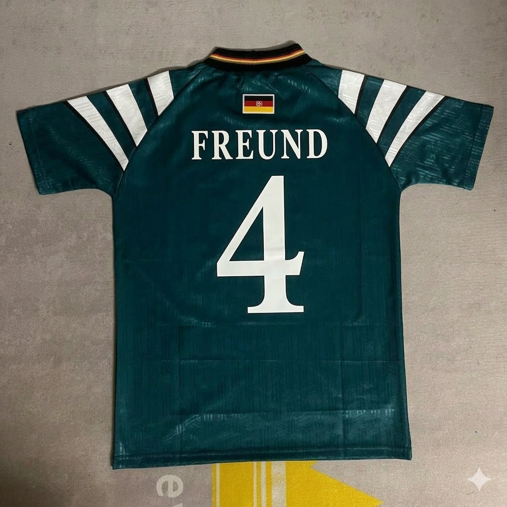 1996 Germany EURO Steffen Freund Deutschland Retro Football Jersey – Back View