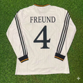 1996 Germany EURO Steffen Freund #4 Final Home Long Sleeve Retro Football Jersey – Back View