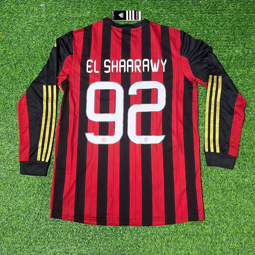 AC Milan 2013/14 Long Sleeve Home Retro Football Jersey – Stephan El Shaarawy – Detailed View