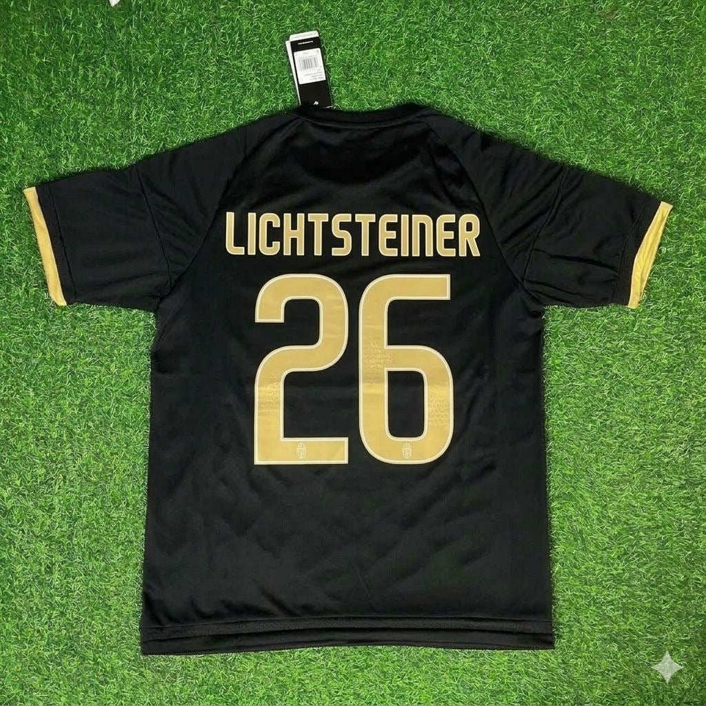 Stephan Lichtsteiner 26- Juventus Retro Black Football Jersey – Back View