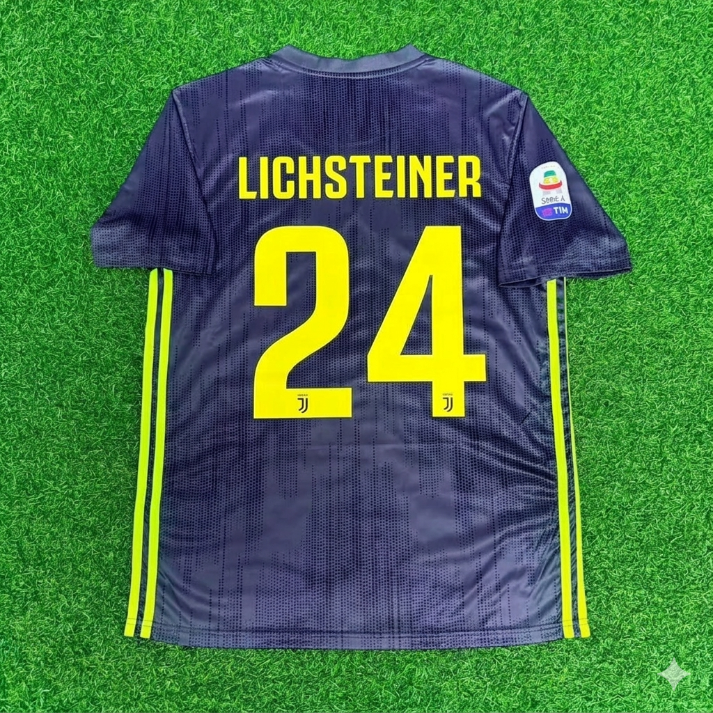 Juventus 2017-2018 Retro Home Football Jersey – Stephan Lichtsteiner #24 – Back View