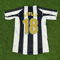 Stephen Appiah #18 Juventus 2004-2005 Black White Home Retro Football Jersey – Back View