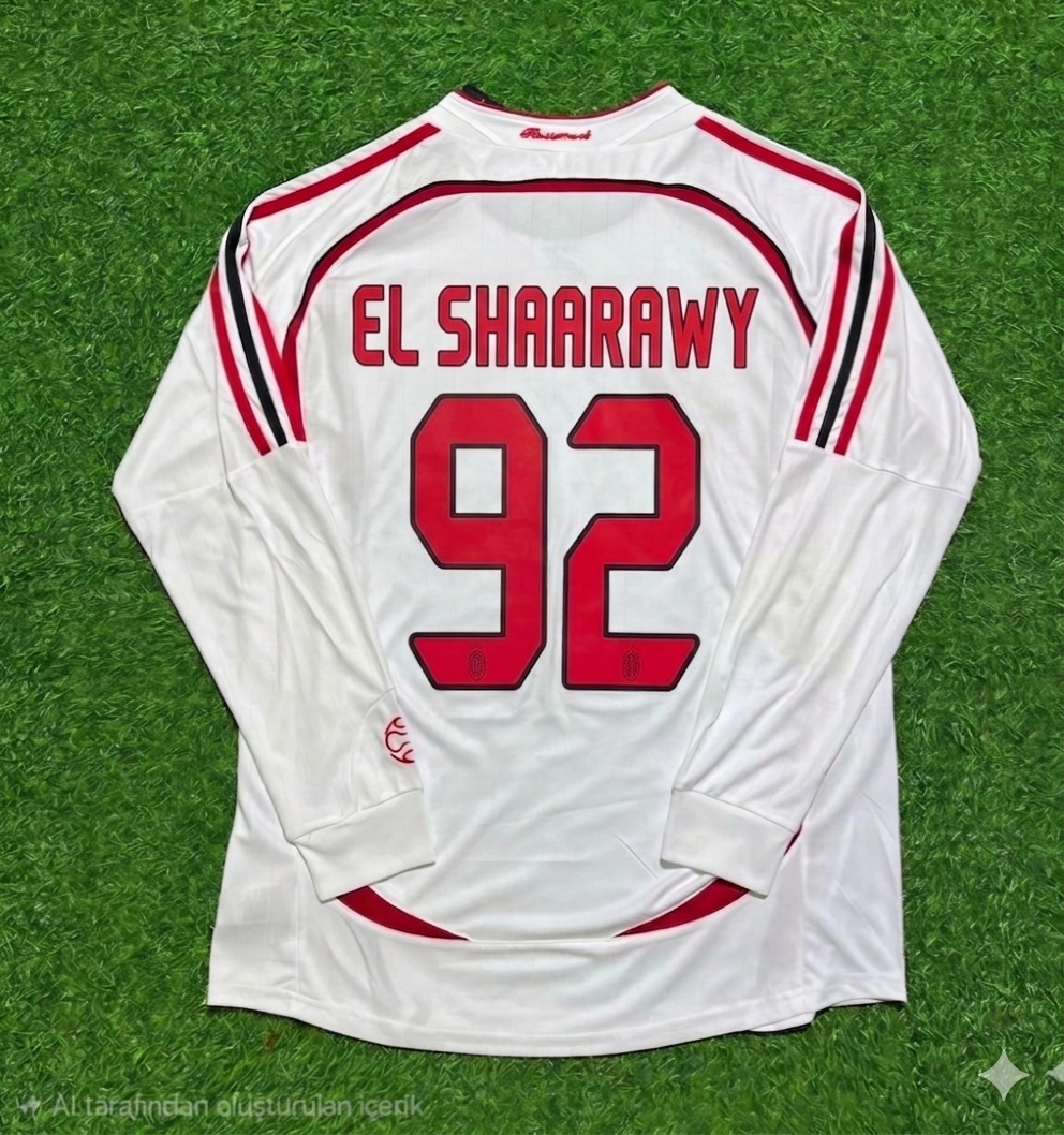 AC Milan Away White Long Sleeve Retro Jersey – Stephen El Shaarawy #92 – Back View